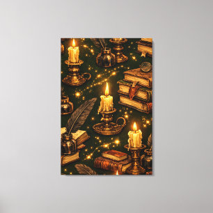 Vintage Dark Academia Magic Books Canvas Print