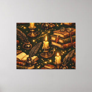 Vintage Dark Academia Magic Books Canvas Print