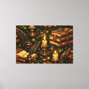 Vintage Dark Academia Magic Books Canvas Print