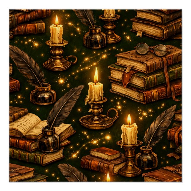 Vintage Dark Academia Magic Books  Poster (Front)