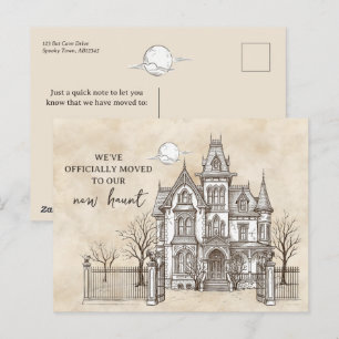 Vintage Dark Academia New Haunt House Moving Postcard