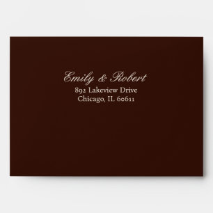Vintage Dark Chocolate Brown Lace Wedding Envelope
