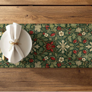 Vintage Dark Floral William morris gothic Short Table Runner