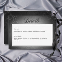 Vintage Dark Gothic Black Damask Wedding Details