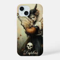 Vintage Dark Gothic Fairy Halloween, Custom Name