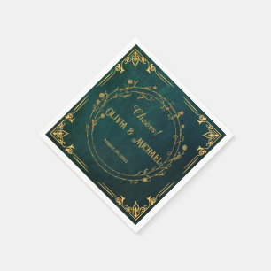Vintage Dark Green  Napkin