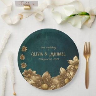 Vintage Dark Green Paper Plate