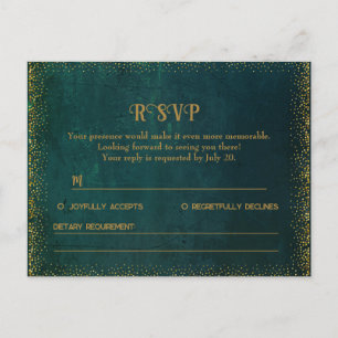 Vintage Dark Green RSVP Card