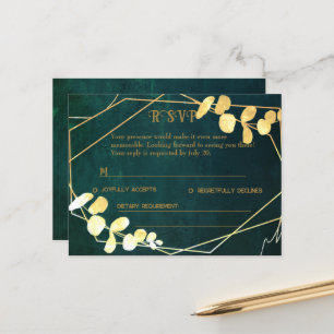 Vintage Dark Green RSVP Card