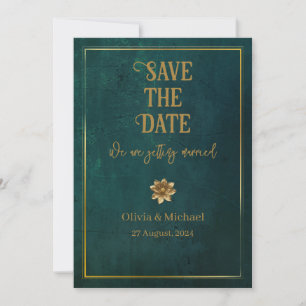 Vintage Dark Green Save The Date