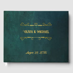 Vintage Dark Green Wedding Guest Book