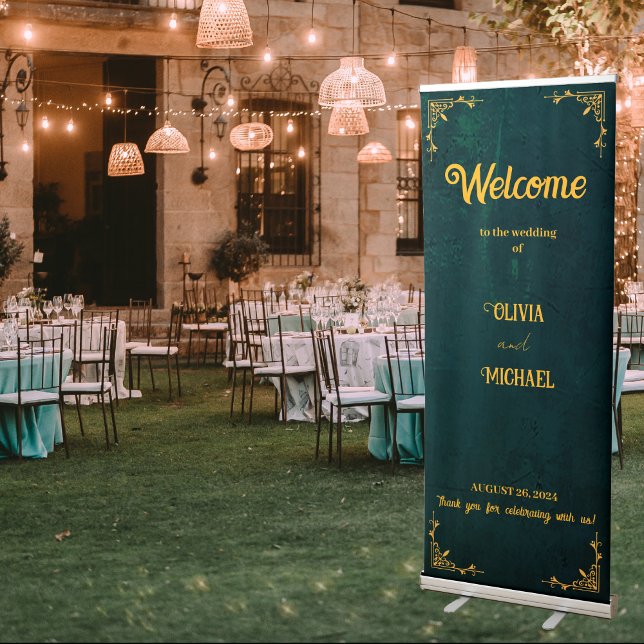 Vintage Dark Green Welcome Retractable Banner (Creator Uploaded)