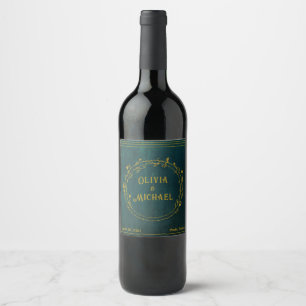 Vintage Dark Green Wine Label