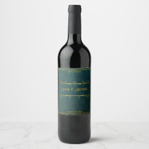 Vintage Dark Green Wine Label