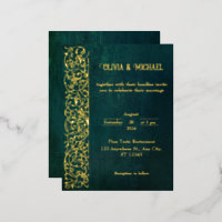 Vintage Dark Green With Gold Foil 