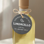 Vintage Dark Grey Homemade Limoncello Gift Favour Tags<br><div class="desc">Custom-designed limoncello favour/gift tags featuring personalised text/gift message on chalkboard style background.</div>