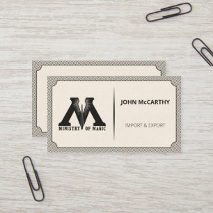Vintage Dark Grey Logo Cartouche Stripes Pattern Business Card
