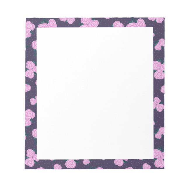 Vintage dark purple florals notepad (Front)