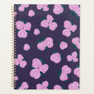 Vintage dark purple florals planner