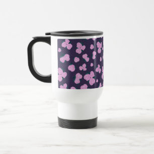 Vintage dark purple florals travel mug