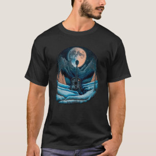 Vintage Dark Winter Snowy Night in the Mountains w T-Shirt