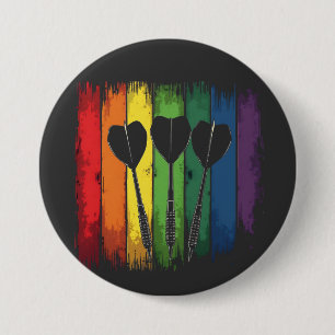 Vintage Dart Design with LGBTQ Colours Vintage  7.5 Cm Round Badge