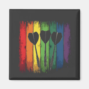 Vintage Dart Design with LGBTQ Colours Vintage  Magnet