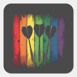 Vintage Dart Design with LGBTQ Colours Vintage  Square Sticker