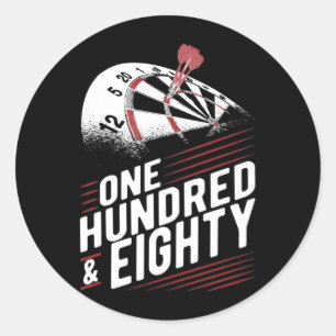 Vintage Dart Throwing Dartboard 180 Darts Classic Round Sticker