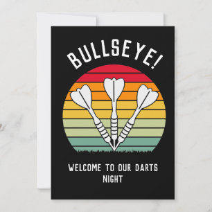 Vintage Darts Sunset   Invitation