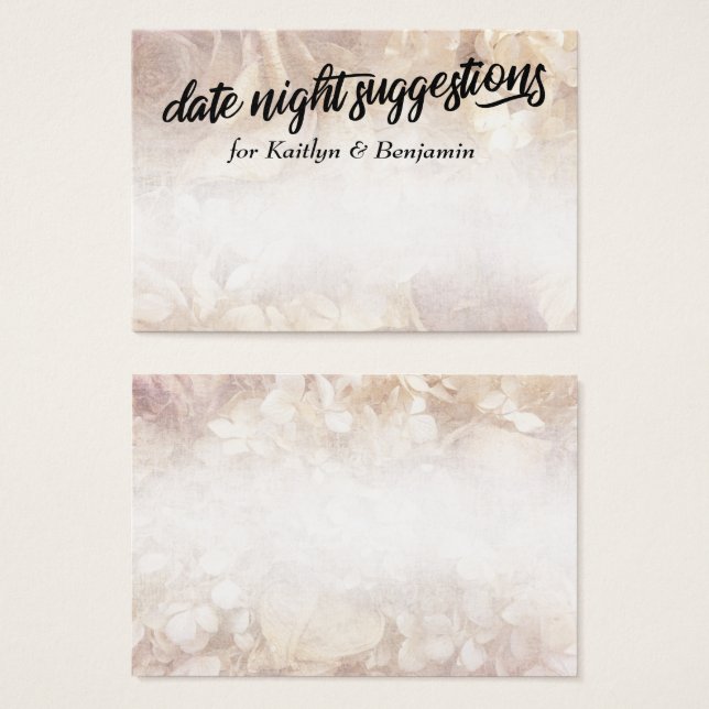 Vintage Date Night Suggestions for Bride & Groom (Front & Back)