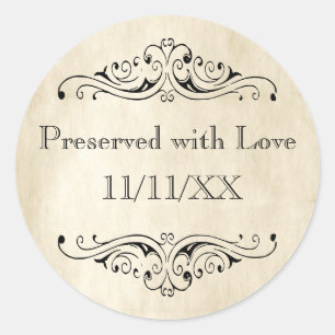 Vintage Dated Preserved with Love Canning Label