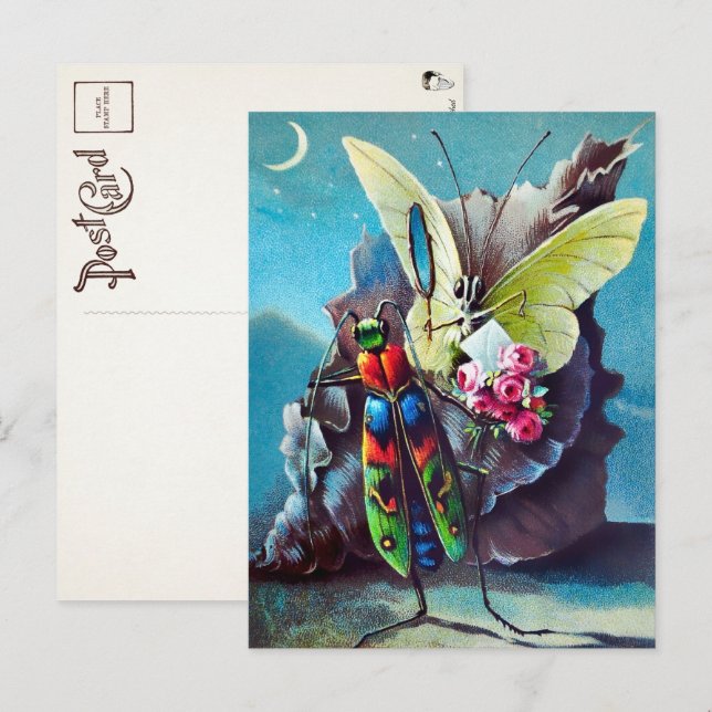 Vintage Dating Bugs Postcard (Front/Back)