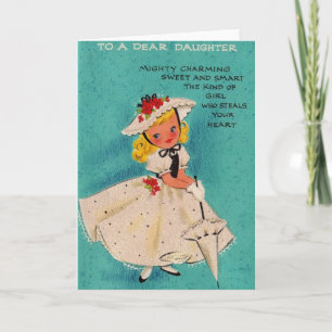 Vintage Daughter Birthday Greeting Card