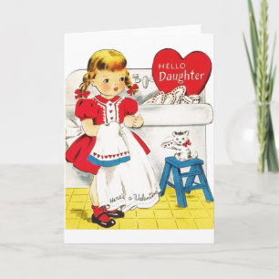 Vintage Daughter Valentine's Day Greeting Card