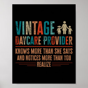 Vintage Daycare Provider - Childcare Teacher Gifts Poster
