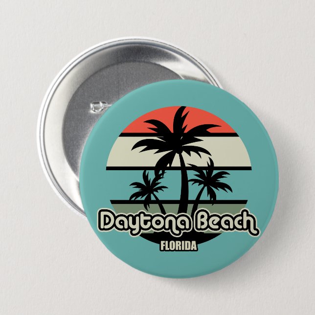 Vintage Daytona Beach 7.5 Cm Round Badge (Front & Back)