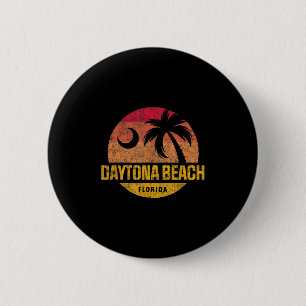 Vintage Daytona Beach Florida Palm Tree Sunset Vac 6 Cm Round Badge