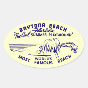 Vintage Daytona Beach Oval Sticker