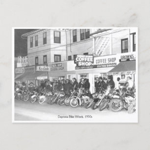 Vintage Daytona Bike Week Street View Postcard