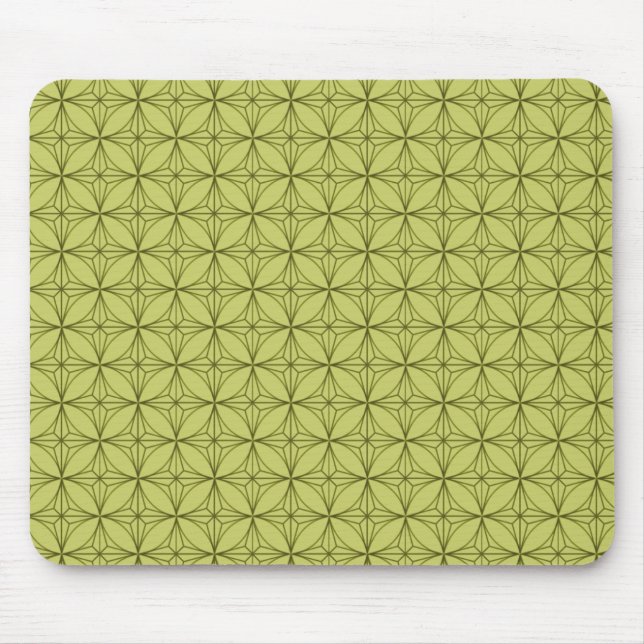 Vintage Dazzle Mousepad, Lime Green Mouse Mat (Front)
