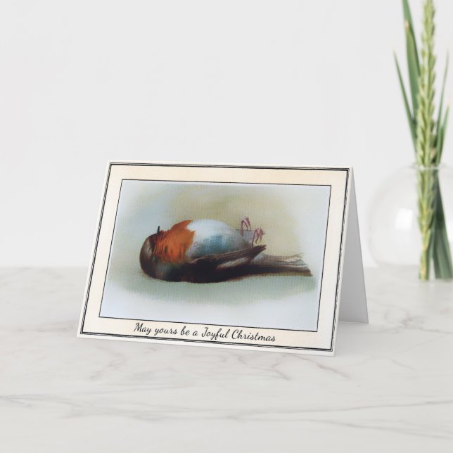 Vintage Dead Bird Christmas Holiday Card (Front)