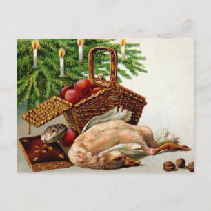 Vintage Dead Duck Christmas Postcard