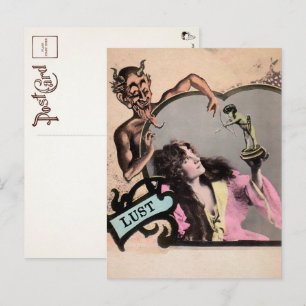 Vintage Deadly Sin Lust Postcard 