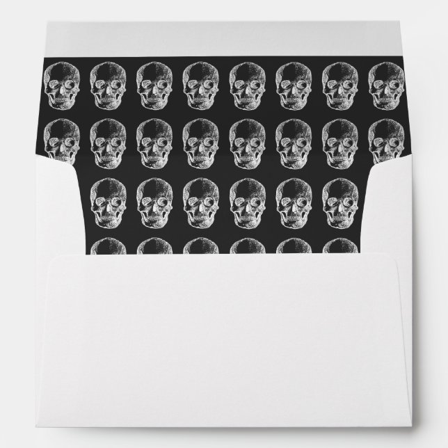 Vintage Death Gothic Skull 30th Halloween Birthday Envelope (Back (Bottom))