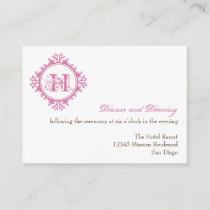 Vintage decay pink wedding reception enclosure card