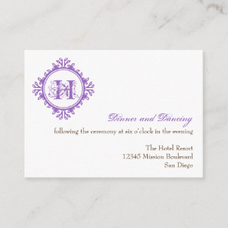 Vintage decay purple wedding reception enclosure card