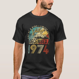 Vintage December 1974 50th Birthday Gift For Men W T-Shirt