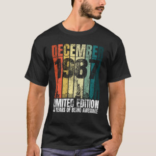 Vintage December 1987 Bday 33 Years Old 33rd Birth T-Shirt