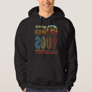 Vintage December 2009 13 Years Old 13th Birthday Hoodie